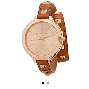Rose gold studded watch